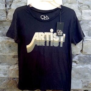 Chaser “Artist” Graphic Tee‎ Black Short Sleeve T-Shirt Size Small NWT